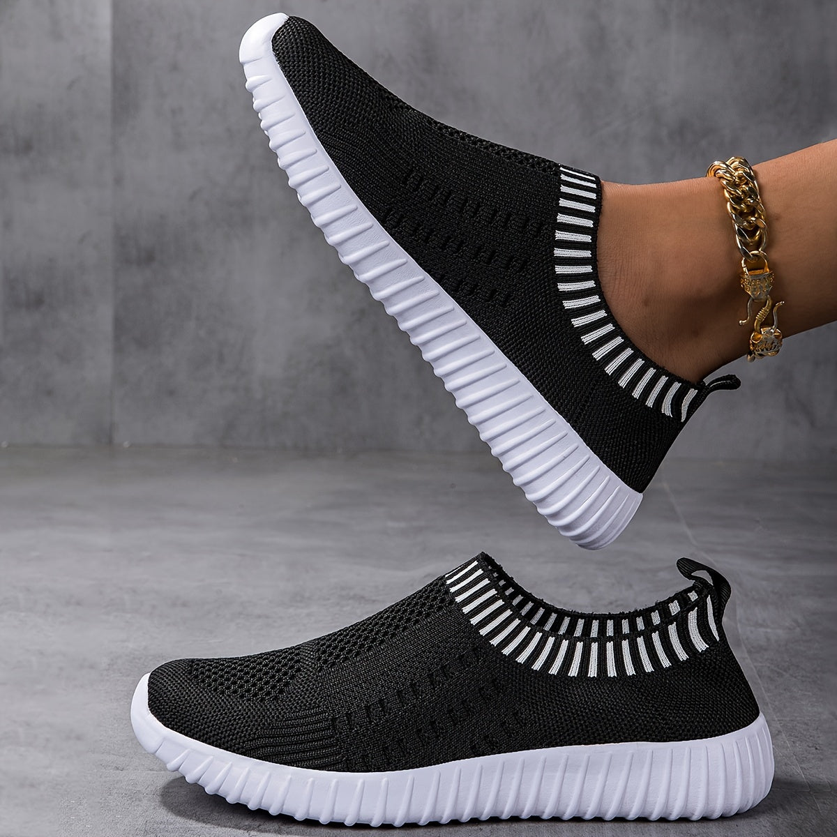 Slip On Knit Mesh Sneakers