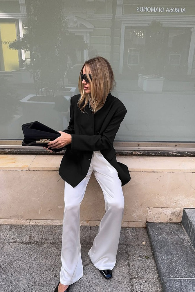 Elegant Stand Collar Slim Blazer