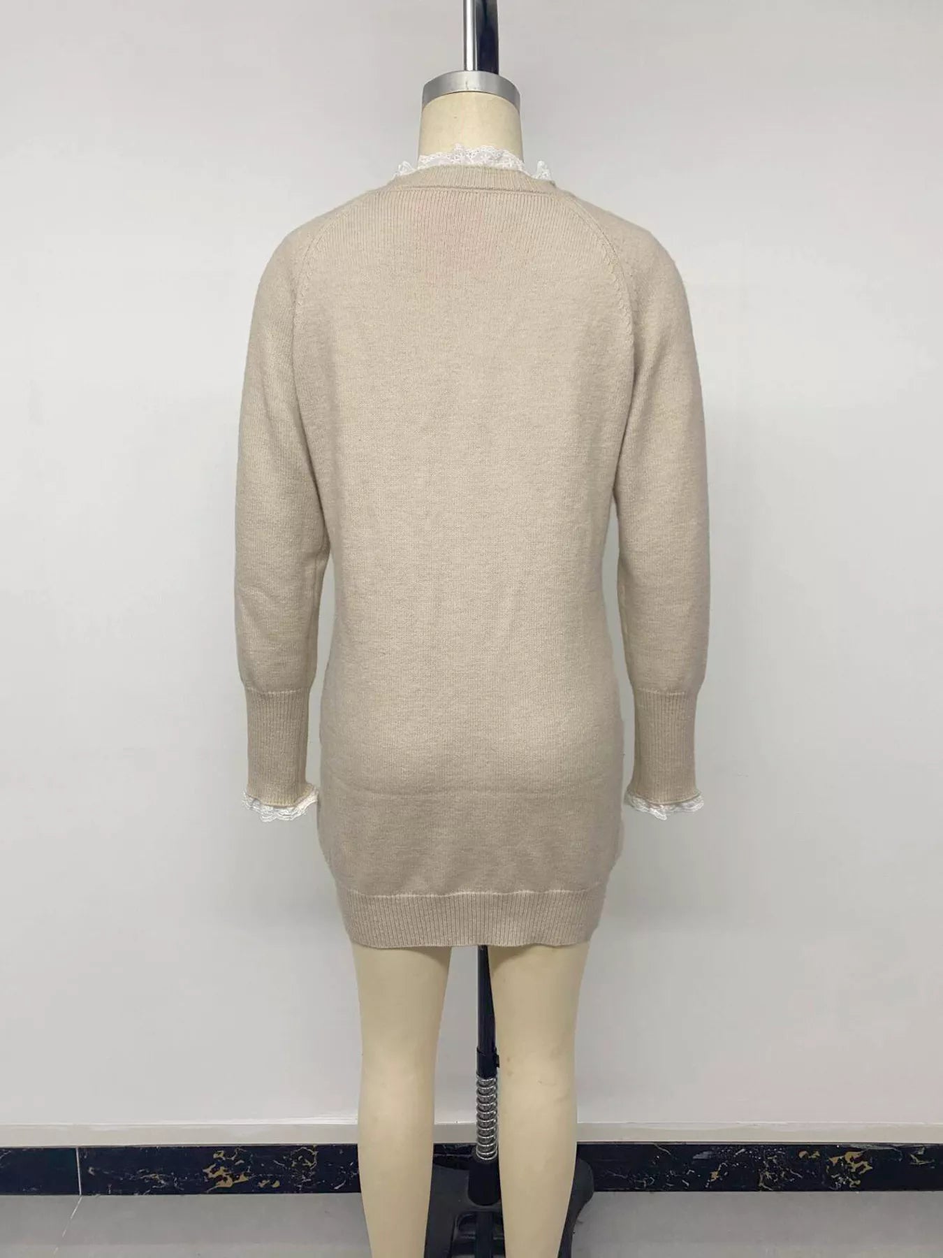 Cable Knit Raglan Sleeve Sweater Dress