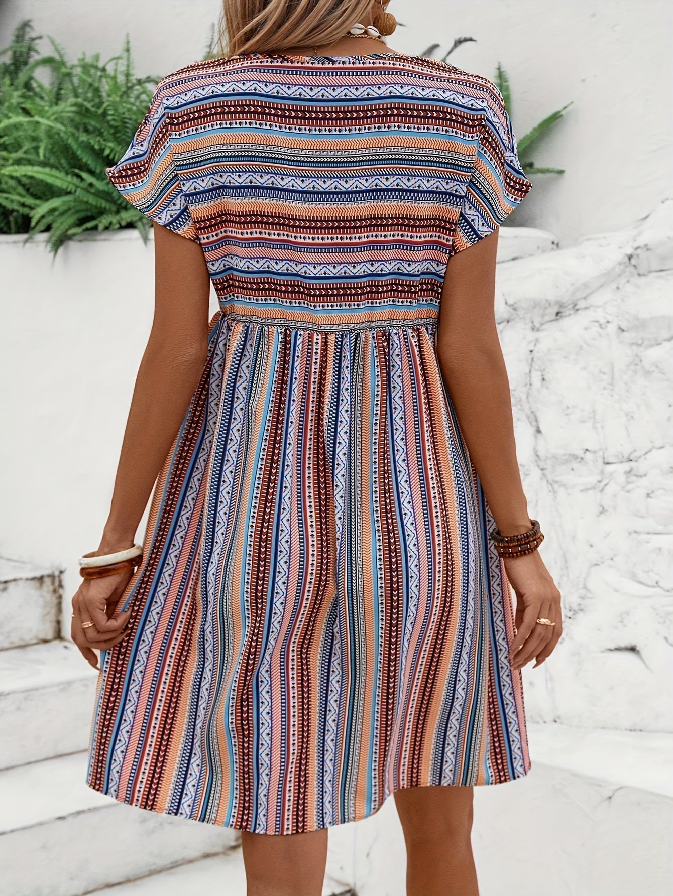 Agnesâ„?- Striped Boho Style Dress