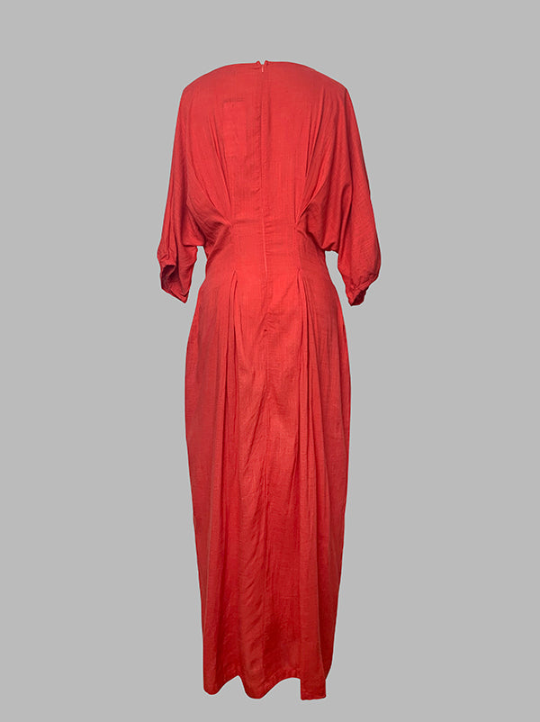 Boat Neck Pocket Cocoon Maxi Dress 7