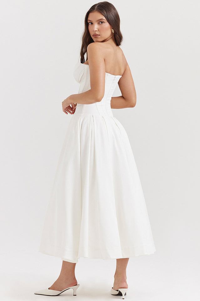 Black Lady Strapless Midi Dress