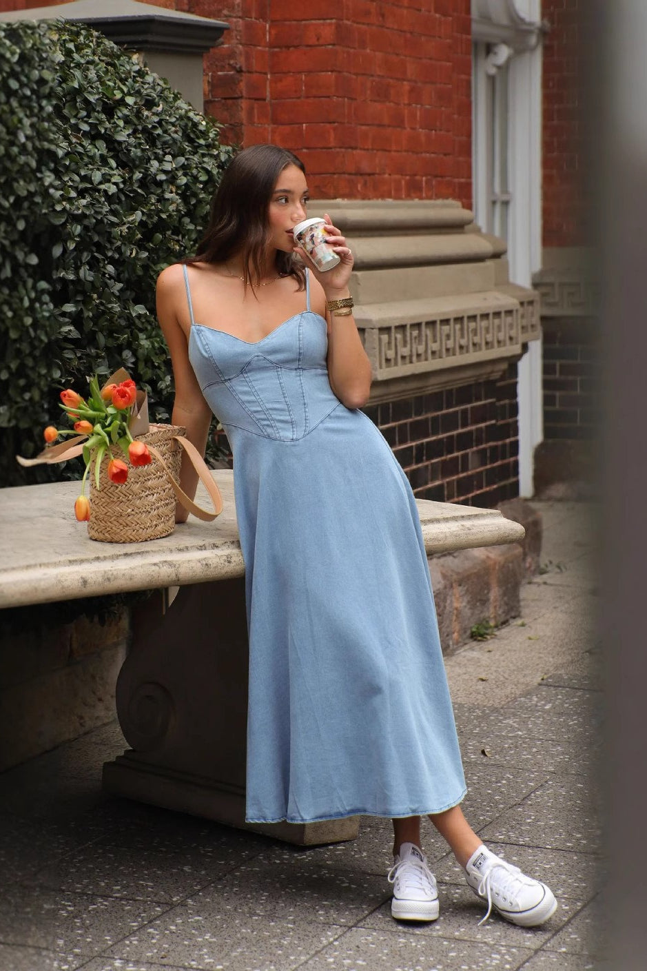 Vintage VNeck Denim Dress