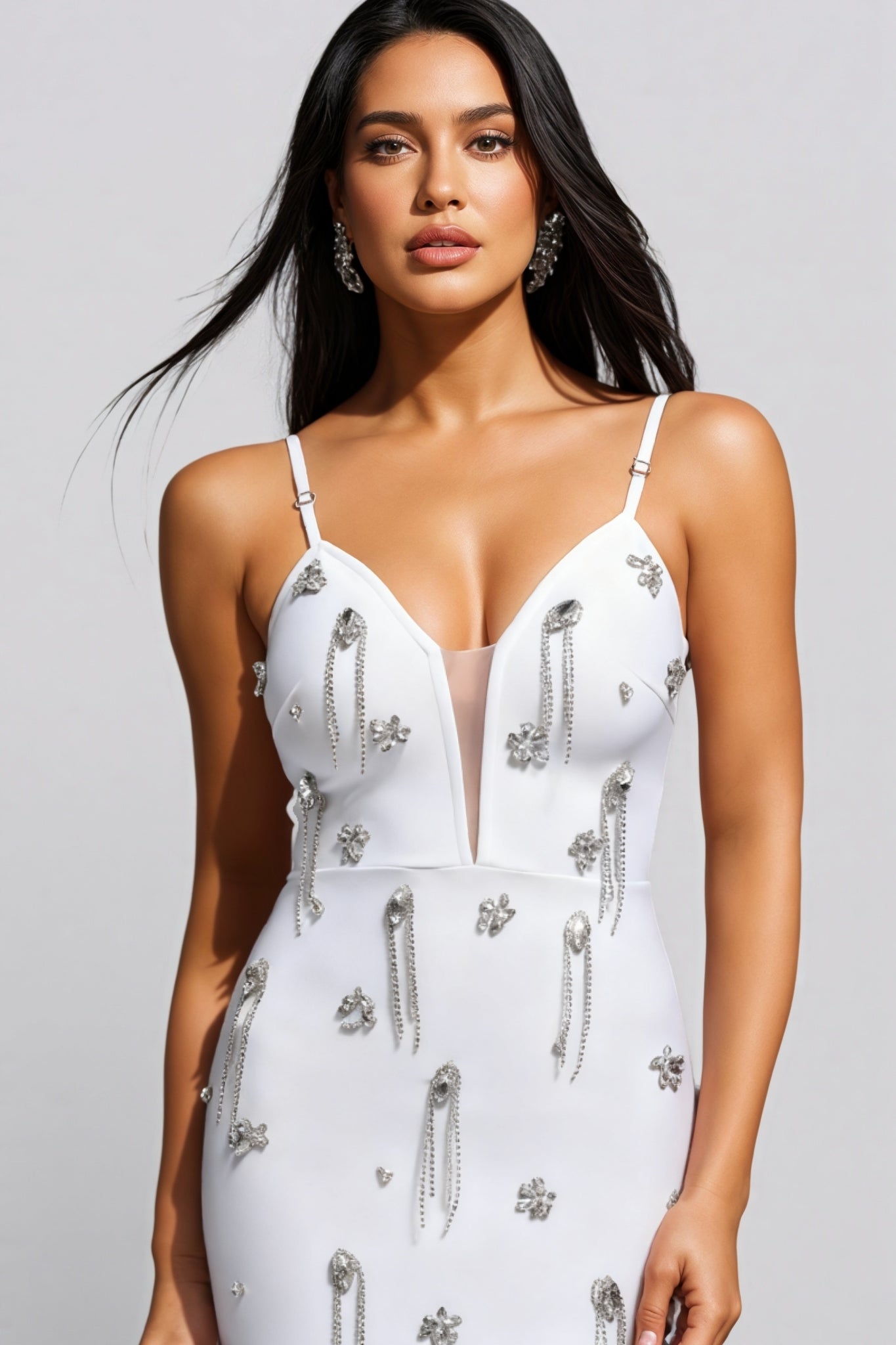 Xerrsd Sleeveless V-Neck Diamond Tassels Mini Dress - View 4