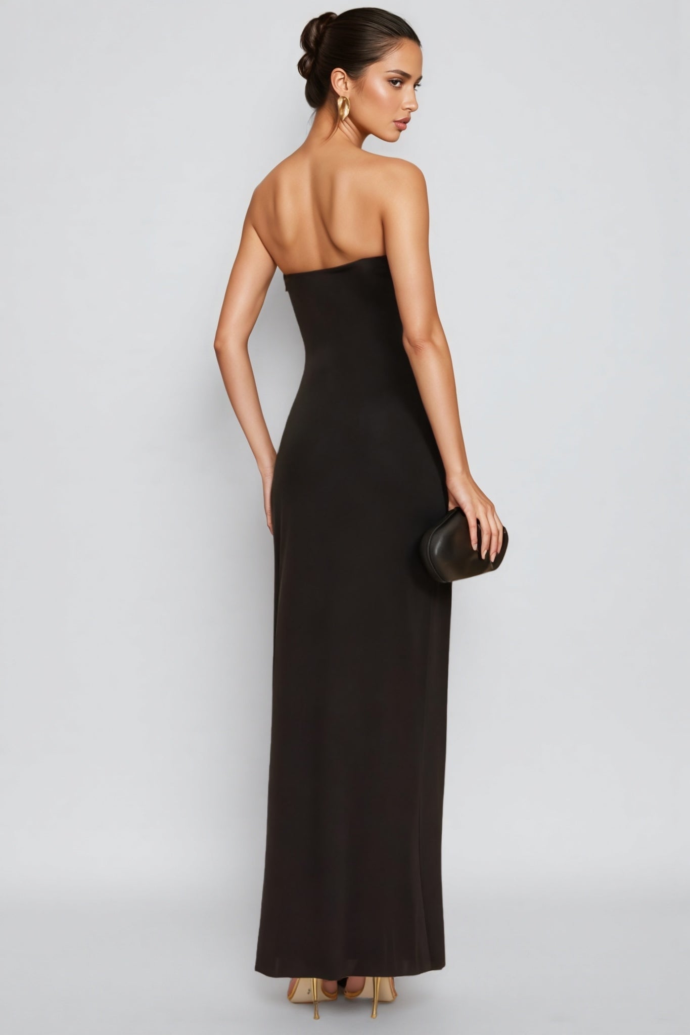Jeandi Black Bustier Bandage Maxi Dress - View 4