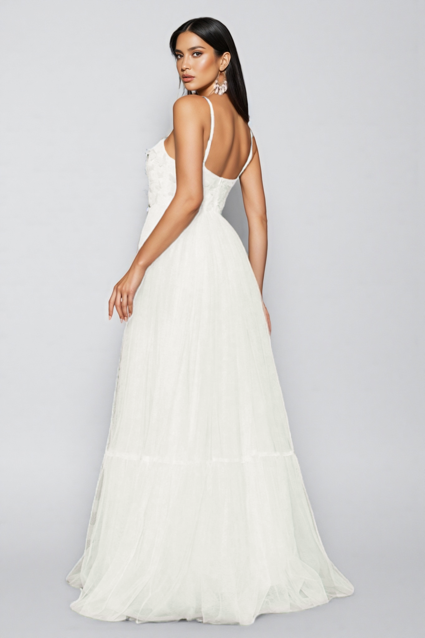 Cosima White Halter Mesh Maxi Dress - View 5