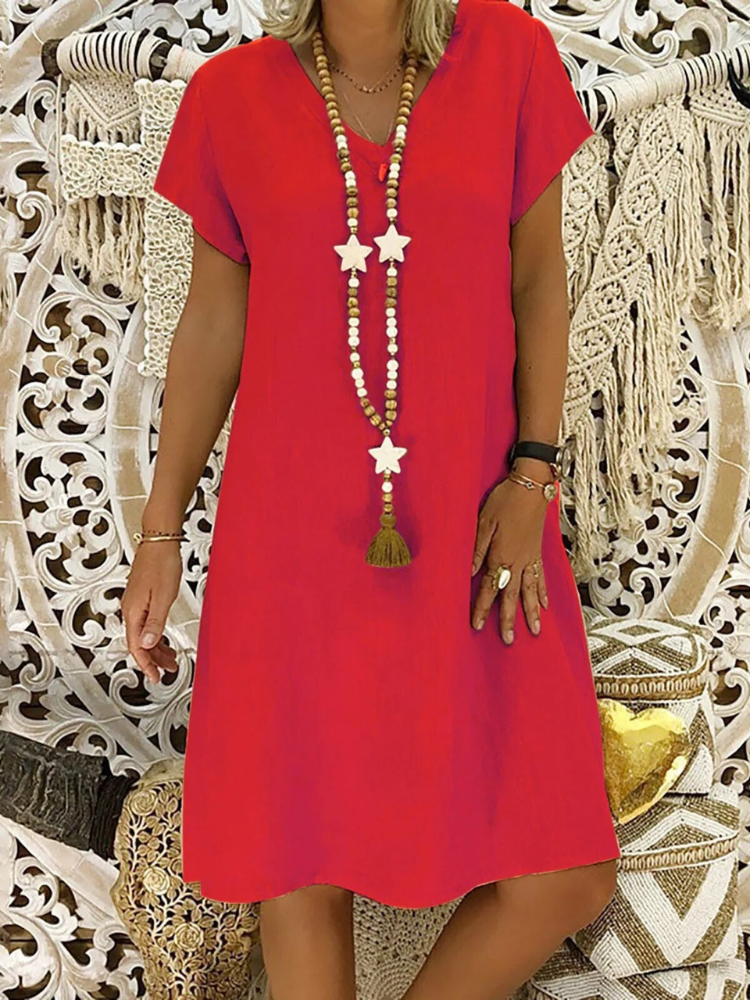 Ingrid Casual, Loose Cotton Dress for Women Brunch Outfit Idea