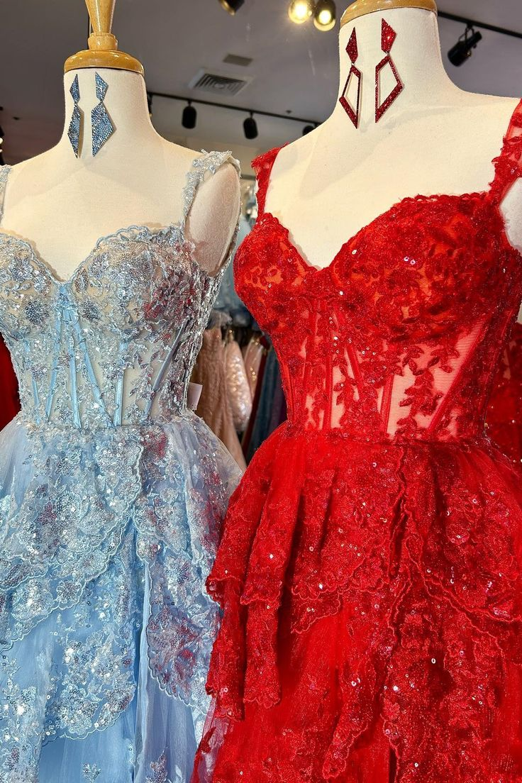 Charming Tulle Appliques Tiered Ruffles Long Prom Dress Slit Party Evening Gown cc1781