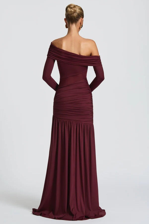 Round Neck Asymmetrical Sheath Prom Dress