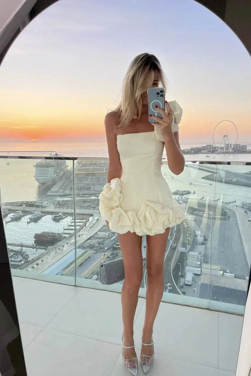 Luna Elegant Flower Mini Dress