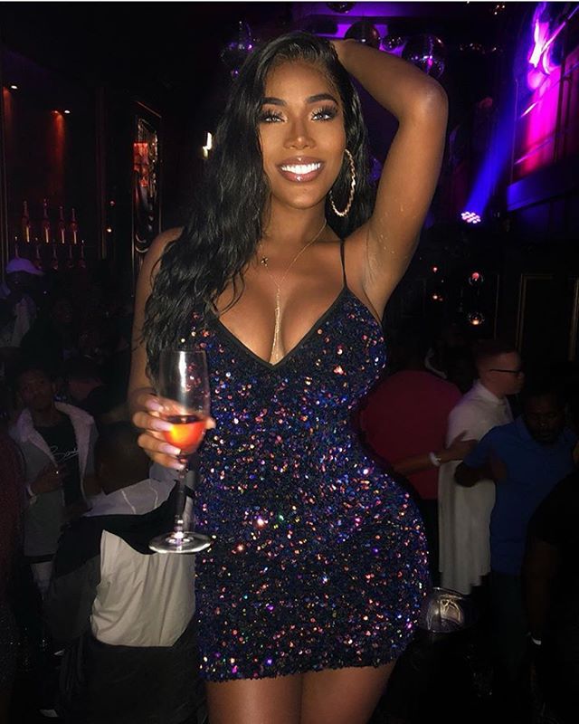 Sequin V-Neck Cami Strap Bodycon Mini Party Dress