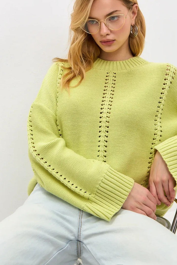 Casual Lace Knit Pullover Sweater