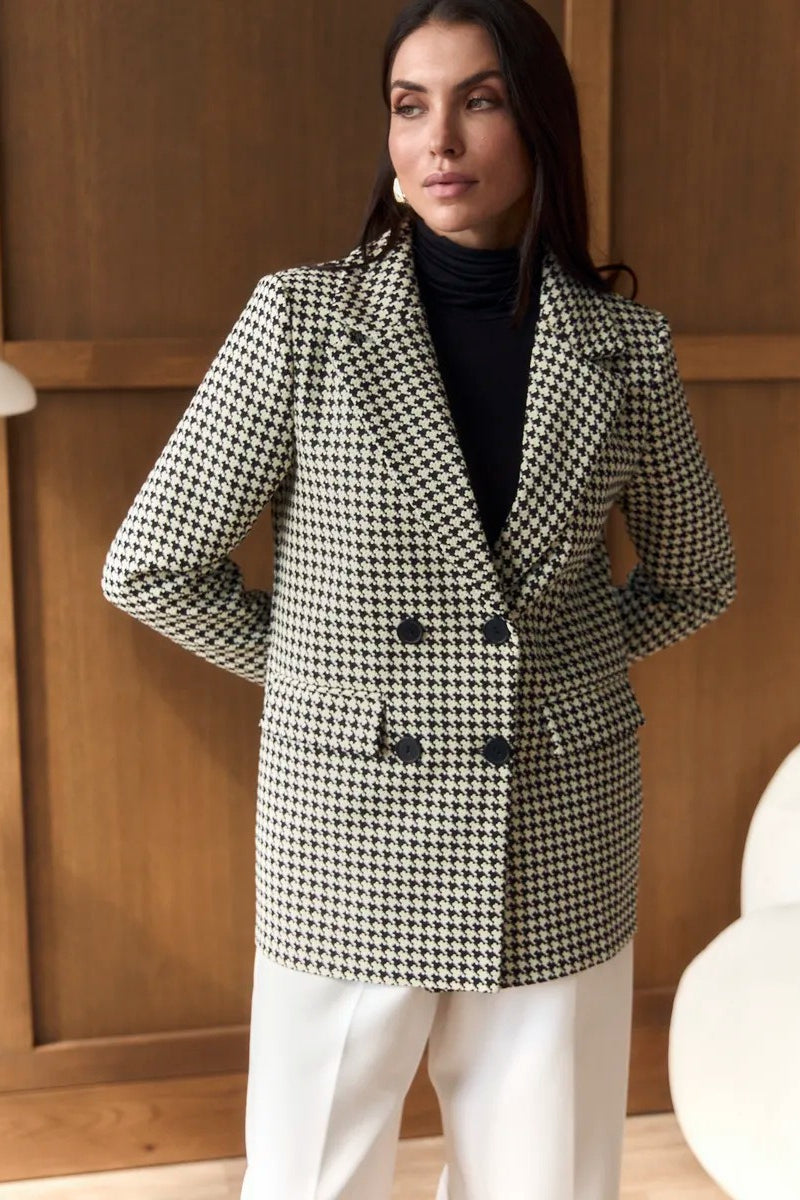 Tweed Houndstooth Blazer