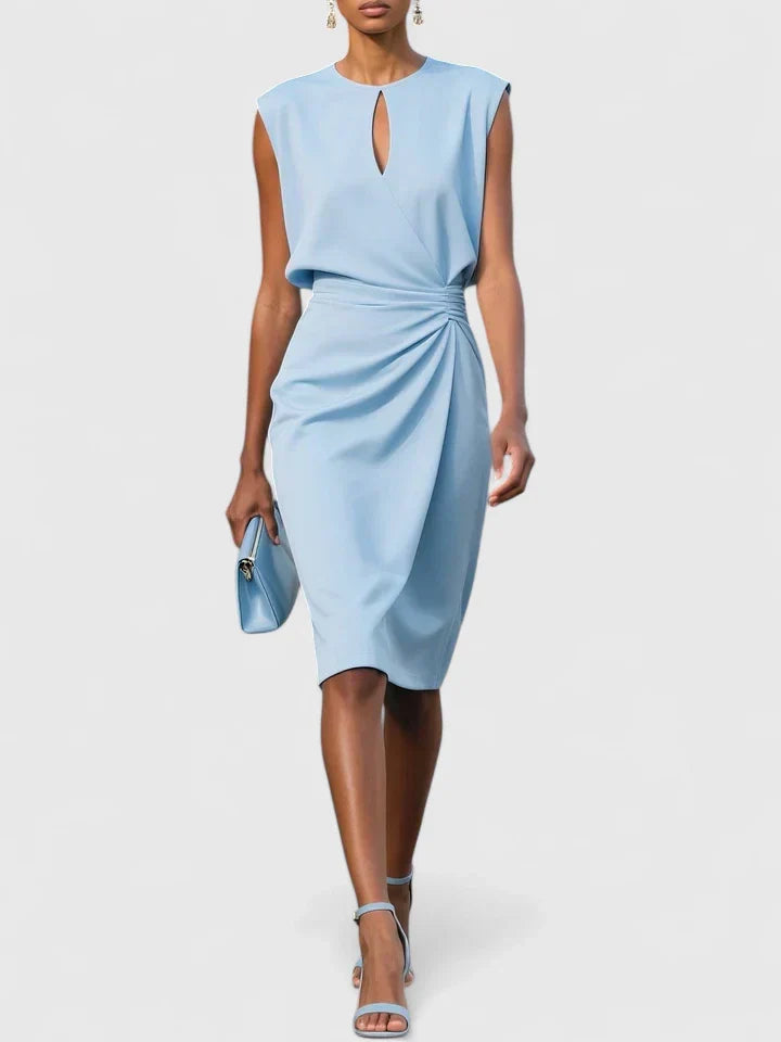 Cut Out Sleeveless Ruched Bodycon Midi Dress 3