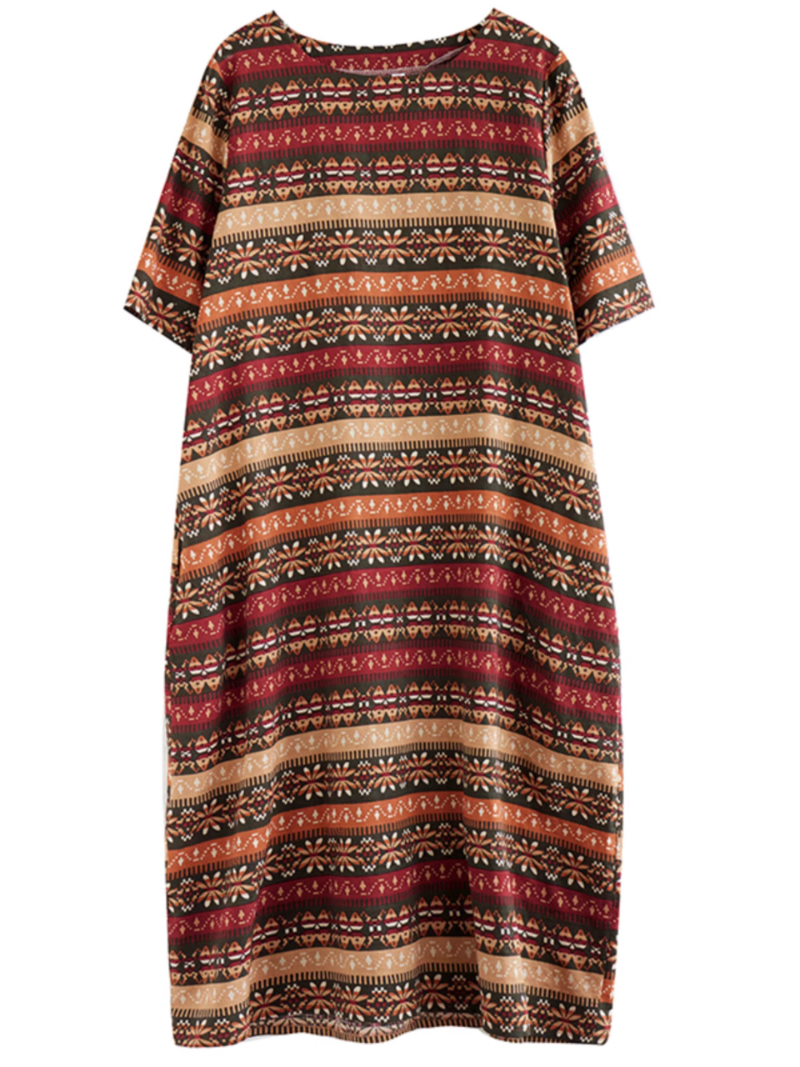 Classic Charmer Color Striped Printed Midi Dress