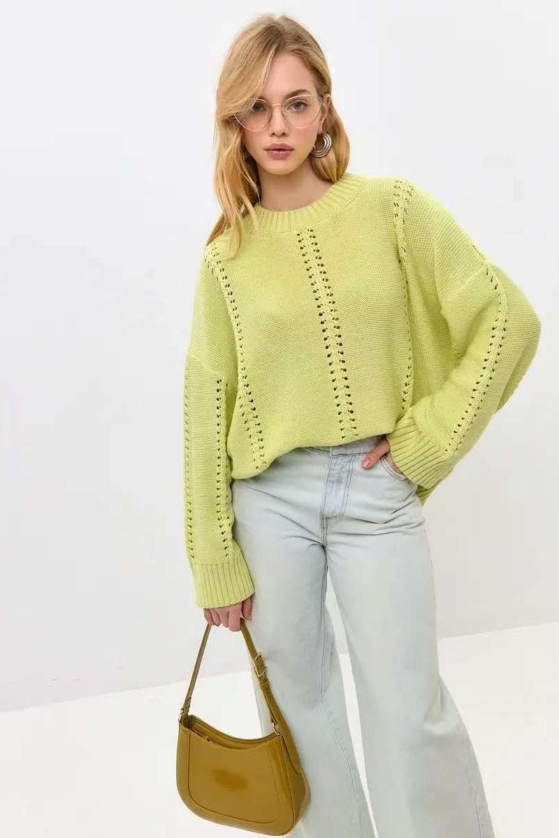 Casual Lace Knit Pullover Sweater