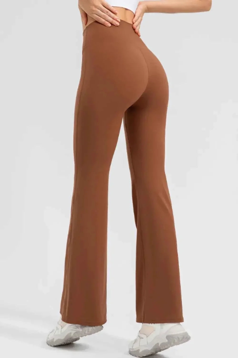 Wide Waistband High Waist Bootcut Flare Active Leggings 7