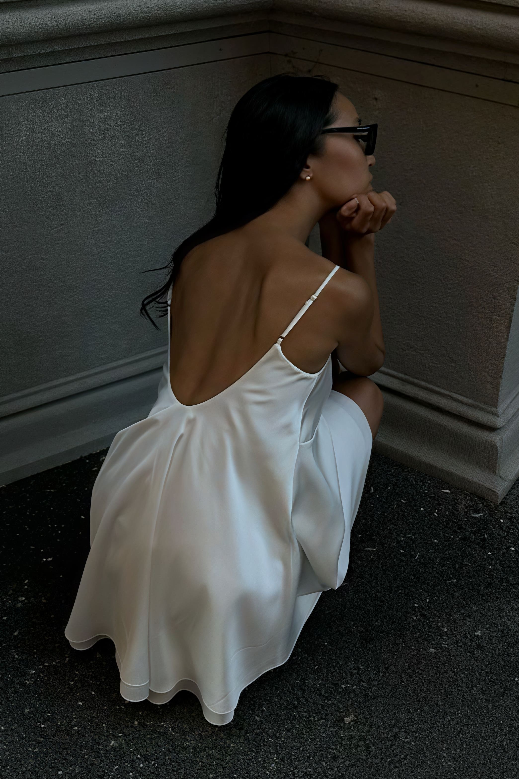 Lace Satin Backless Cami Mini Dress - View 4