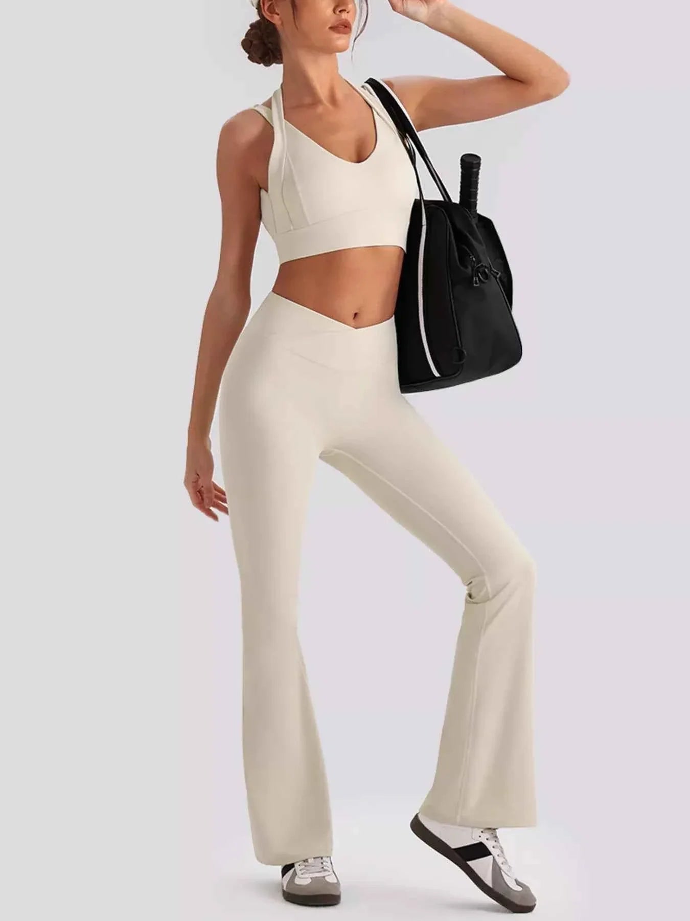 Seamless Criss-Cross V-Neck Tank and Leggings Active Set