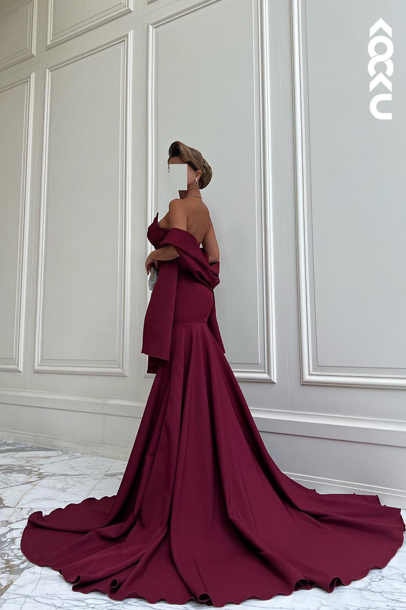 L1231 - Simple & Casual Scoop Sleeveless Mermaid Formal Party Prom Dress