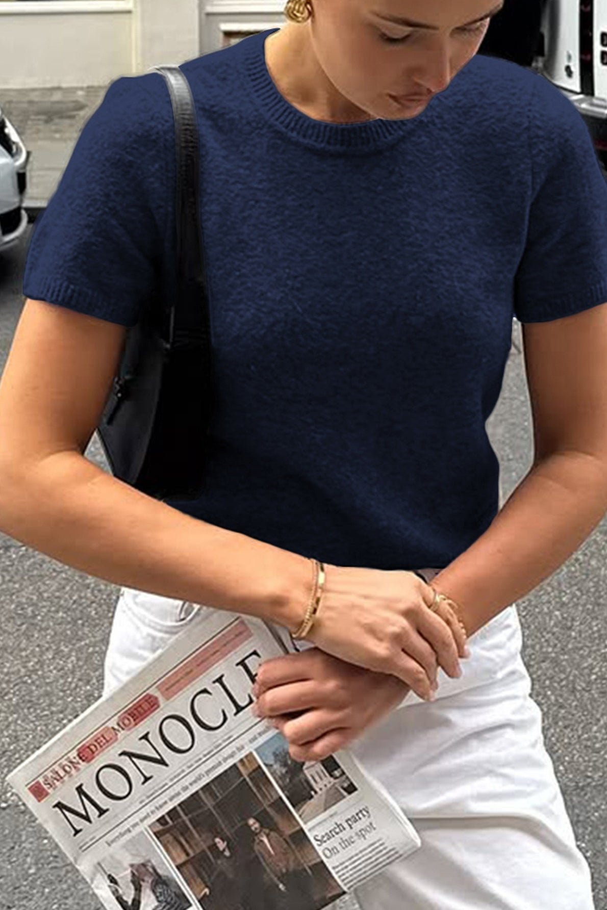 Casual Short Sleeve Pullover Sweater