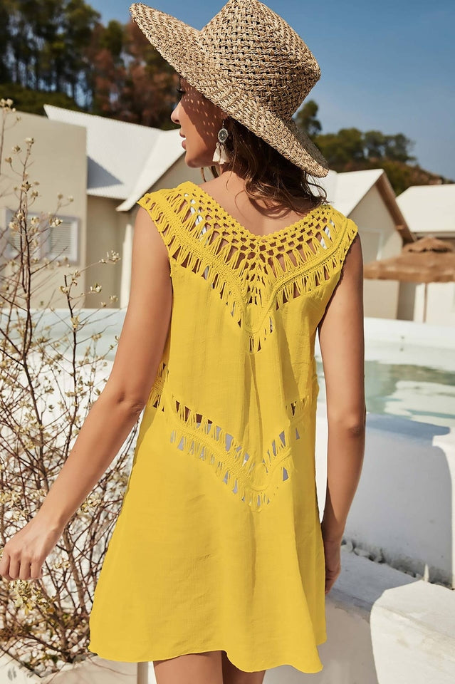 Openwork Sleeveless Cover-Up Dress