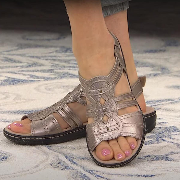 Strappy Closed Toe Adjustable Flat Sandals