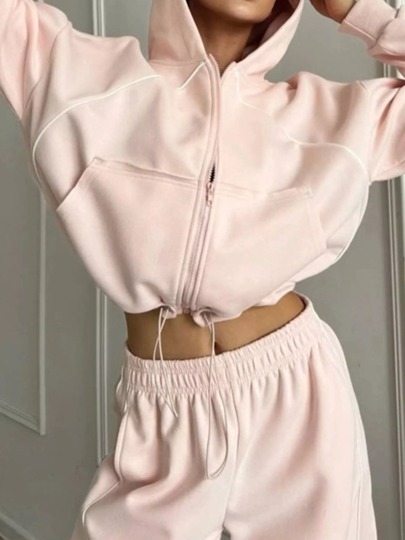 Fleece Zip-Up Hoodie and Joggers Set