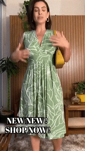 Sleeveless V-Neck Waist-Cinching Dress