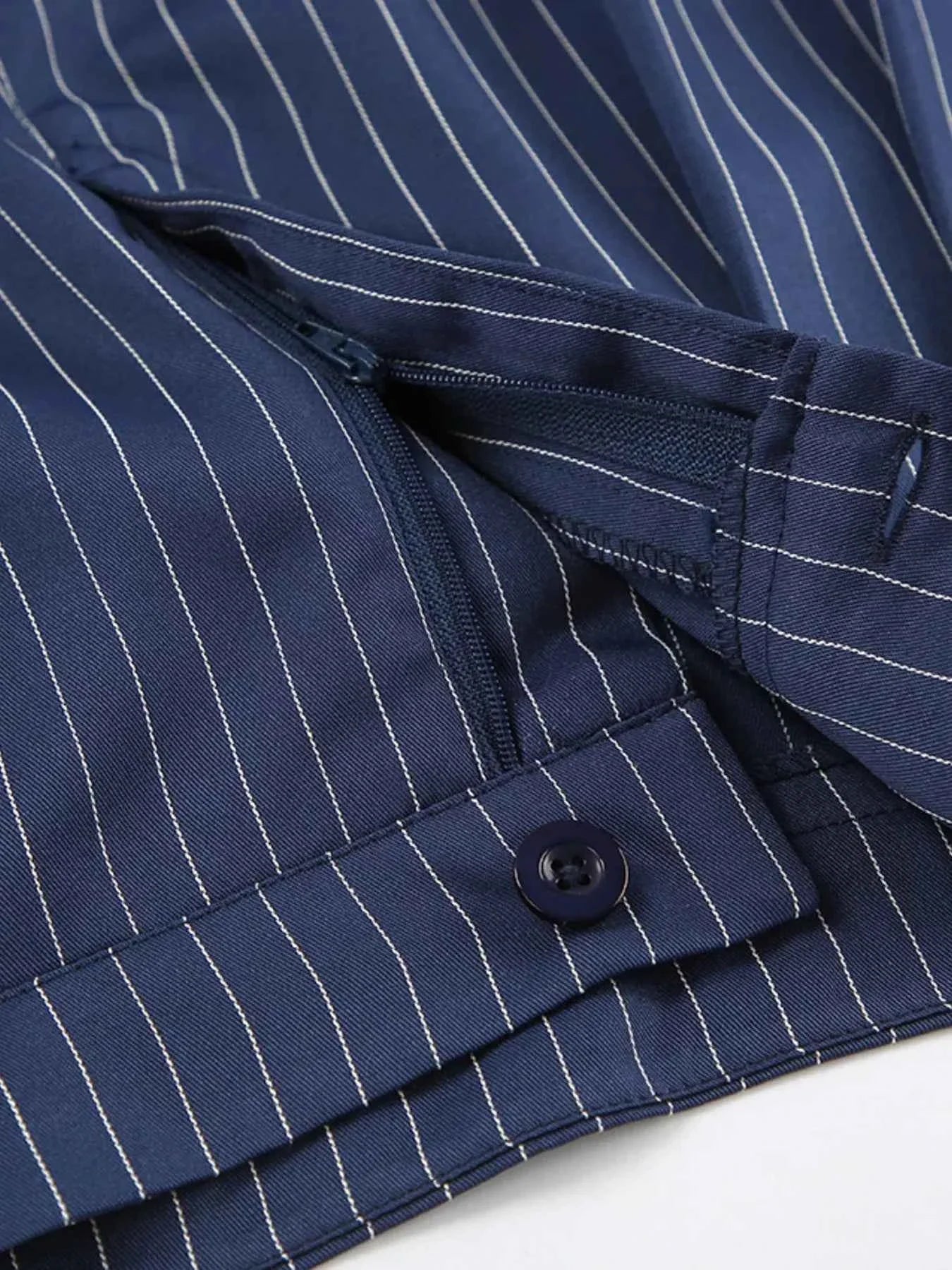 High-Waisted Pinstripe Wide-Leg Pants