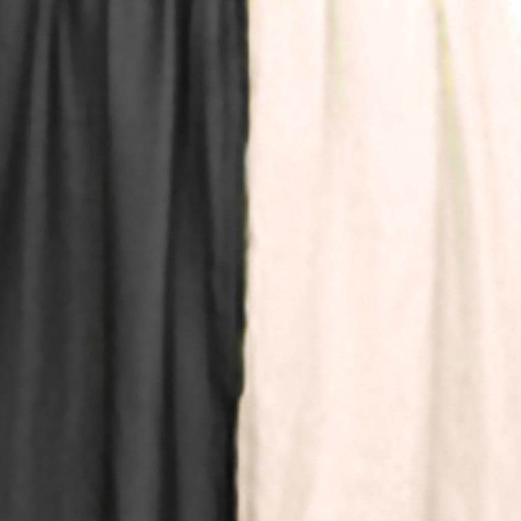 Colorblock Chiffon V-Neck Pleated A-Line Maxi Gown