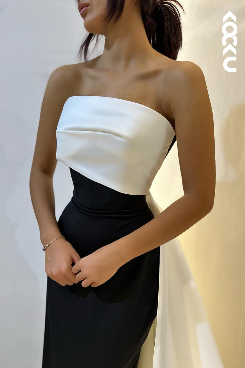 L2877 - Sheath/Column Chic & Modern Off-Shoulder Sleeveless Formal Prom Dress