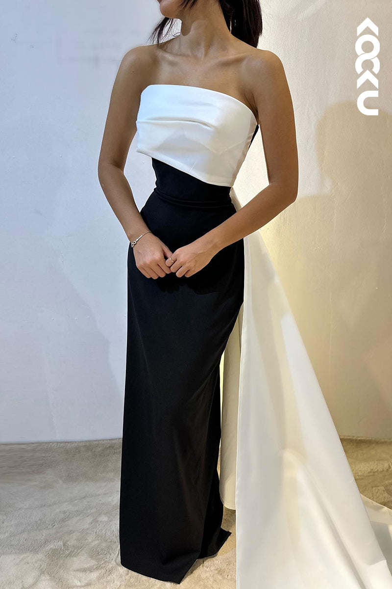 L2877 - Sheath/Column Chic & Modern Off-Shoulder Sleeveless Formal Prom Dress