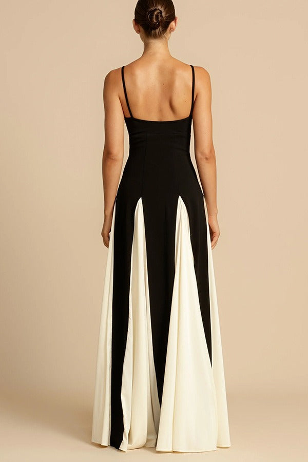 Colorblock Camisole Slim Formal Dress - View 4