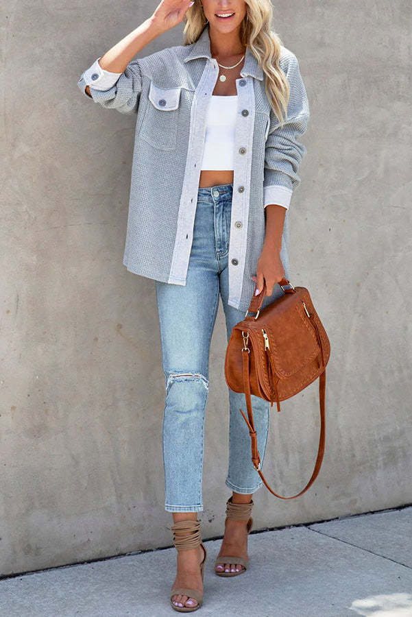 Always In Season Waffle Knit Shacket