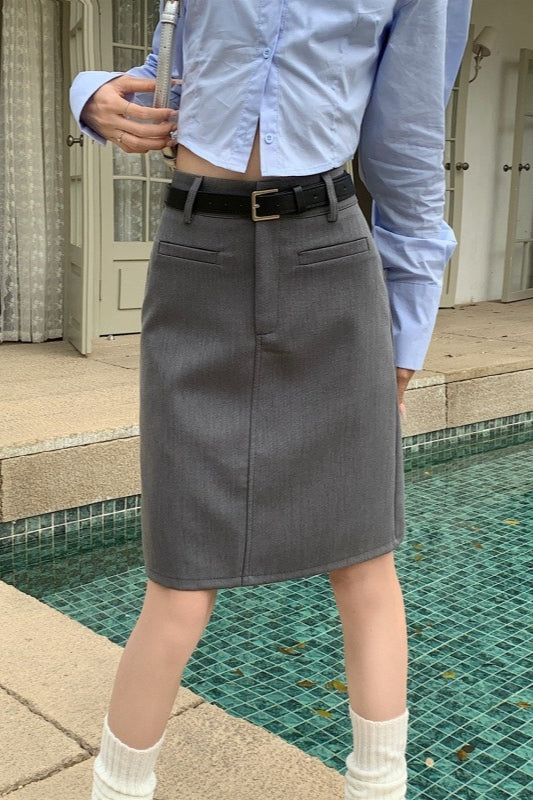High Waist A Line Mini Skirt