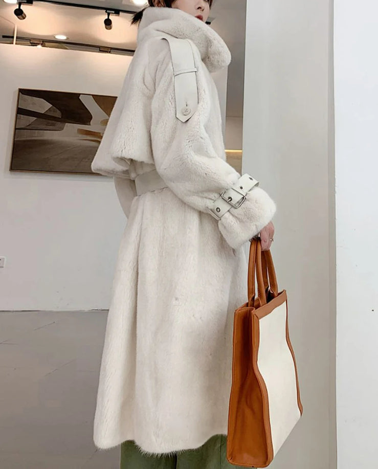 Faux Mink Fur Thick Overcoat