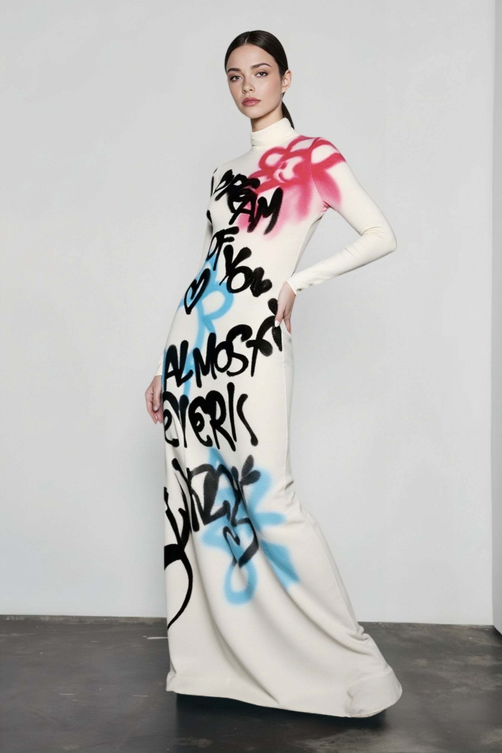 High-Neck Bodycon Maxi Dress