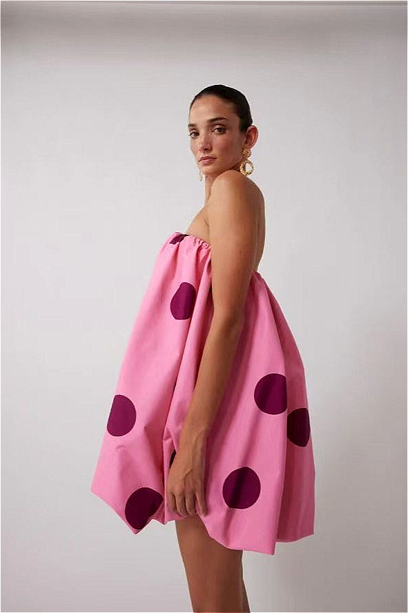 Sexy Polka Dot Strapless Bodycon Mini Dress