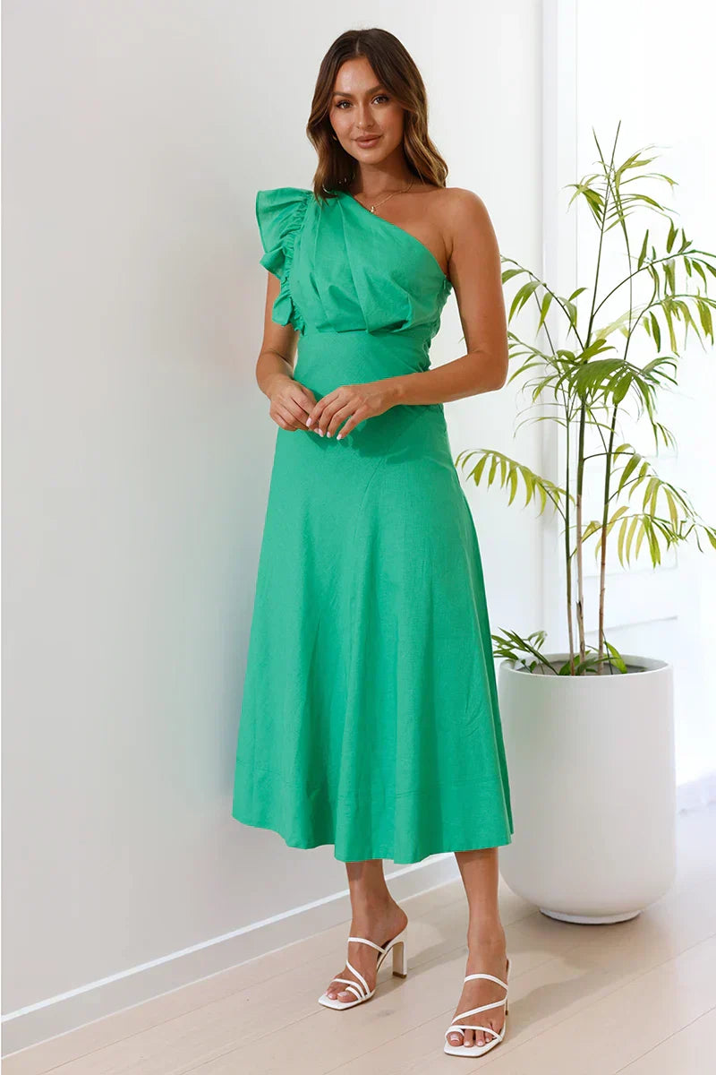 Premium Wendy Midi Dress Green Evening Wear Edit