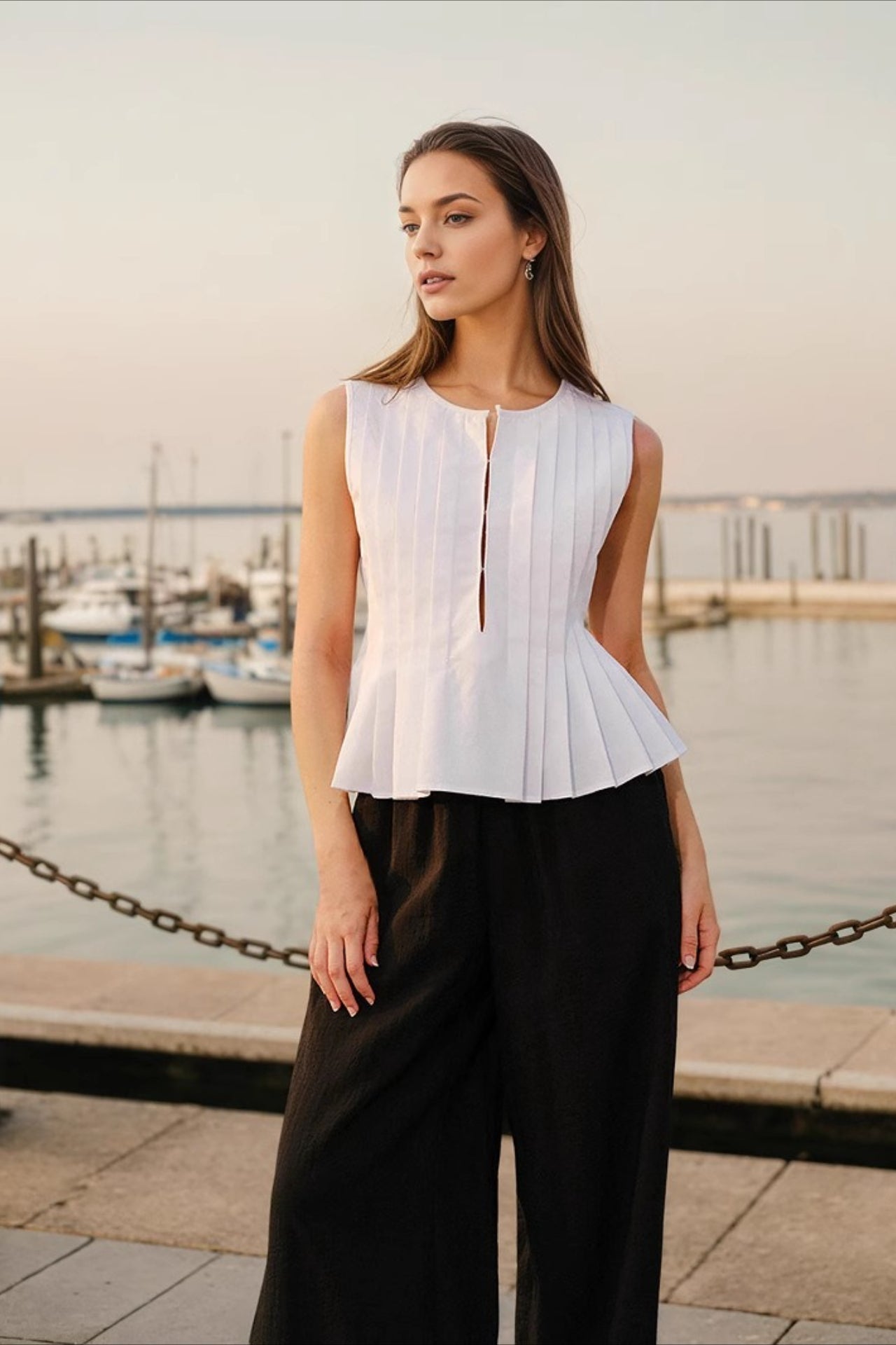Textured Smocked Sleeveless Cami Top