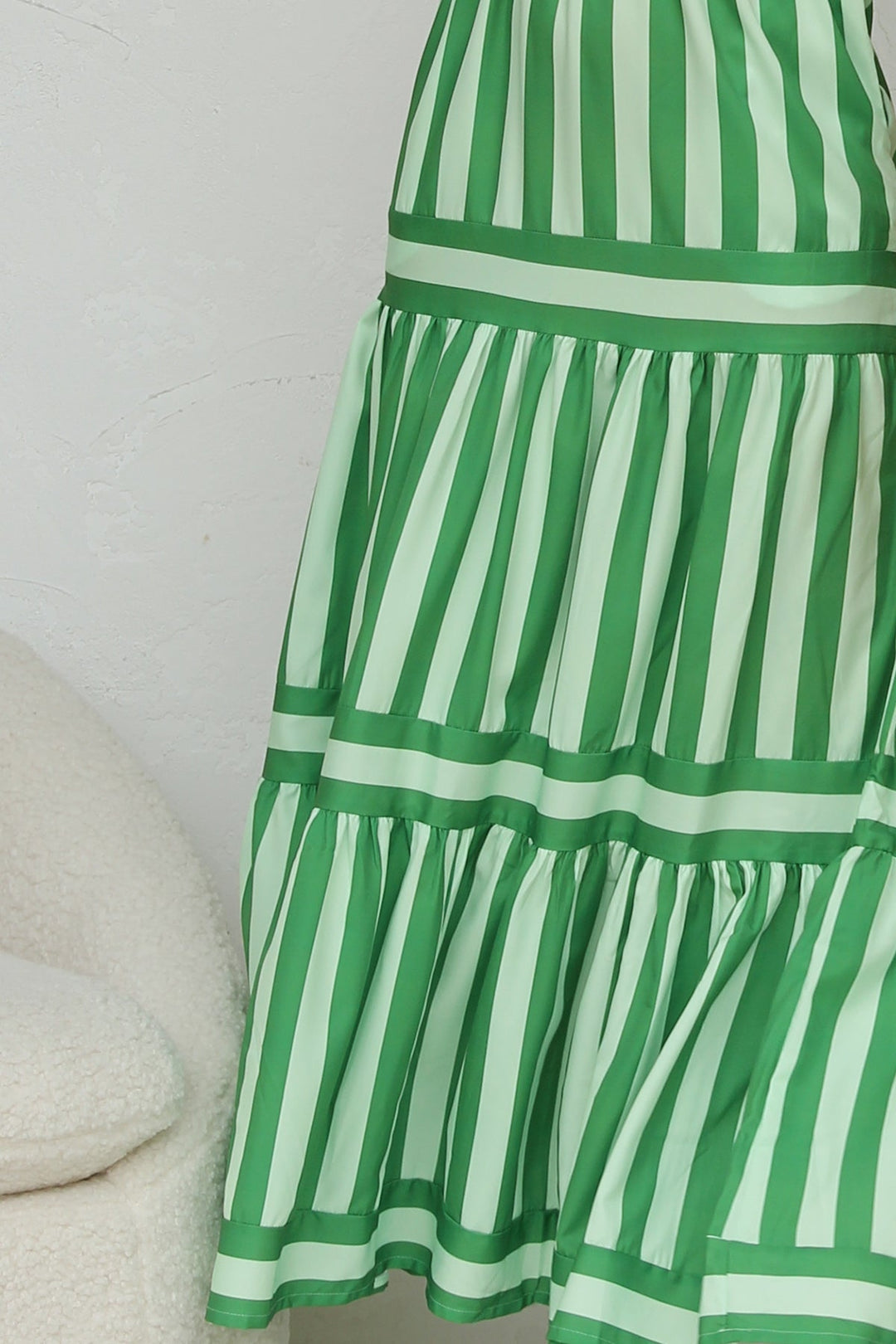 Striped Spaghetti Strap Tiered Maxi Dress Summer