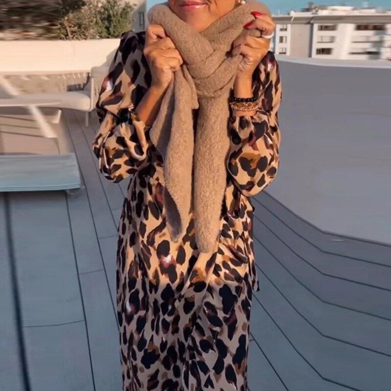 Karla Statement V Neck Animal Print Dress Designer Edit