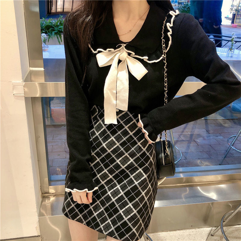 Doll Collar Knitted Cozy Sweater