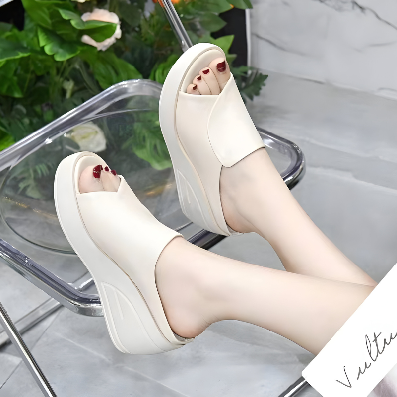 Open Toe Platform Wedge Slide Sandals