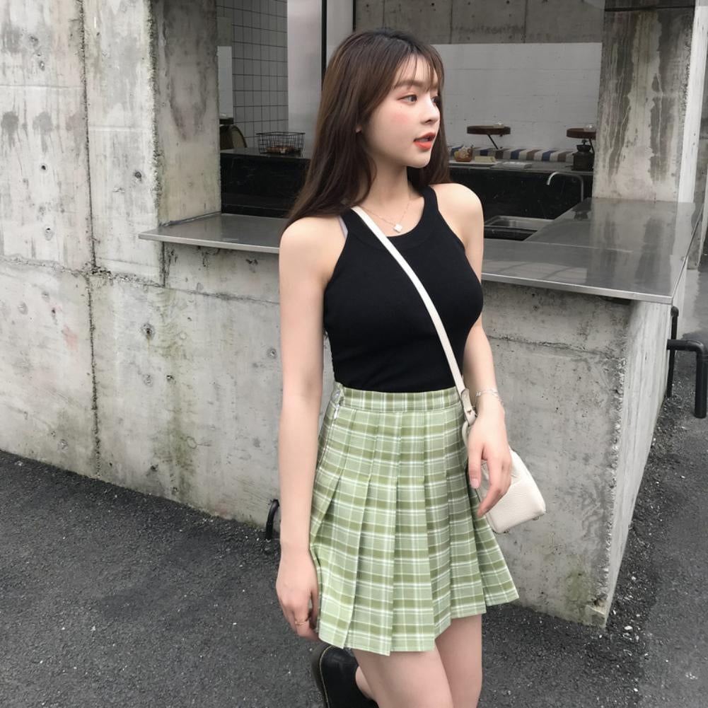 Cute Colors Plaid Short Skirts