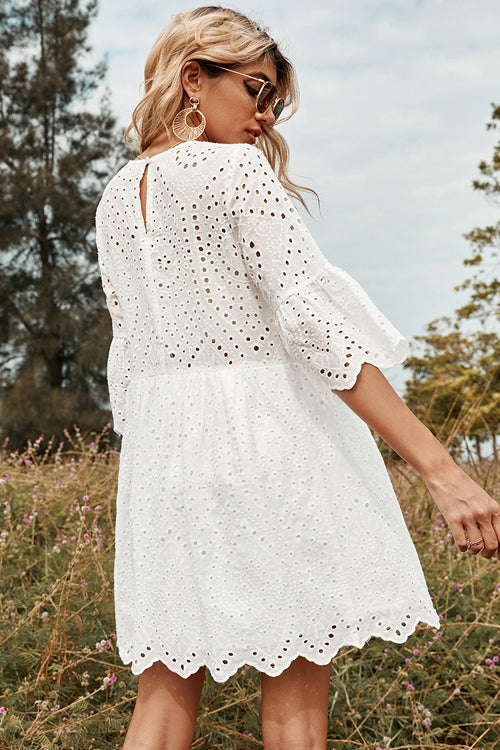 All Of My Heart Crochet Lace Mini Dress - View 3