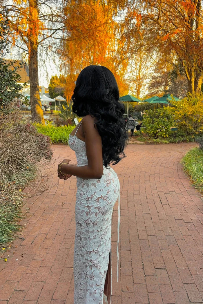 Guipure Lace Scalloped Sweetheart Cami Mermaid Maxi Dress 6