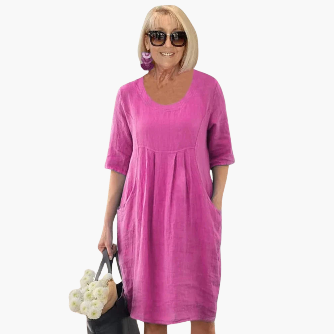 Naomi | Summer Dress with Pockets Pink