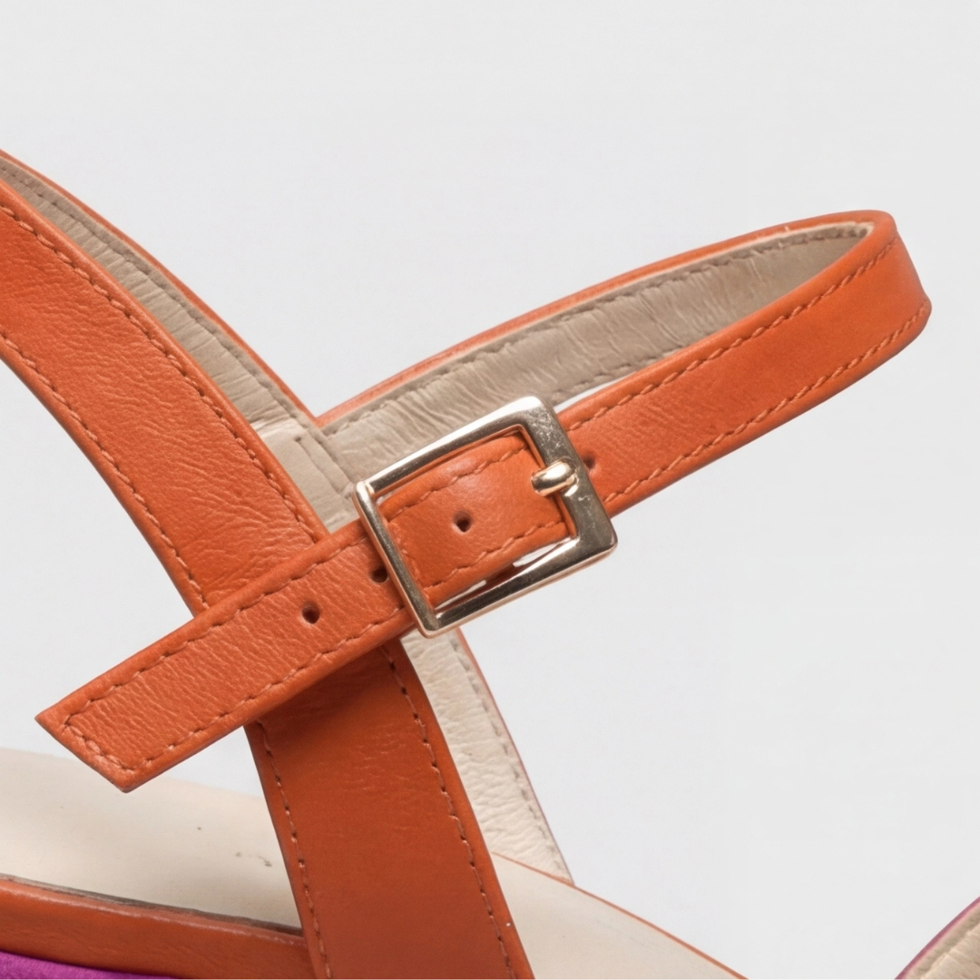 Open Toe Cross Strap Ankle Buckle Block Heel Sandals